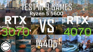 RTX 3070 vs RTX 4070  Ryzen 5 5600  Test in 9 Games 1440p [upl. by Eatnad]