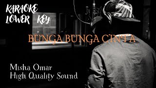 BUNGA BUNGA CINTA  KARAOKE LOWER KEY   MISHA OMAR  High Quality Sound [upl. by Dur]