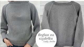 Nr3 Sweter na szydełku jak Raglan wzór jak na drutach  damskomęski  Crochet unisex Sweater [upl. by Krantz]