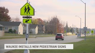 Waukee installs new pedestrian signs [upl. by Ventura11]