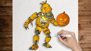 How to draw Jack o Chica  FNaF 4 [upl. by Stahl505]