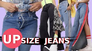 4 Really Cool Ways to Make Jeans Bigger  Upsize Jeans [upl. by Ainattirb123]