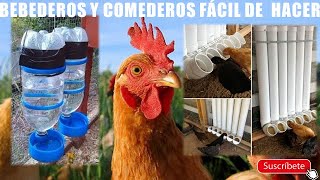 Como Hacer Bebederos y Comederos para pollos ideas [upl. by Daffie]