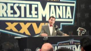 Pee Wee Herman at the WrestleMania 27 Press Conference [upl. by Larrej]