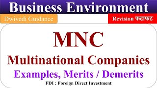 MNC FDI Merits and Demerits of MNC Business Environment Multinational Companies Foreign Direct [upl. by Ttirrem]