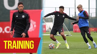 Raphael Varane trains at Carrington for the first time  Manchester United [upl. by Akeim]