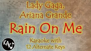 Rain On Me Karaoke  Lady Gaga Ariana Grande Instrumental Lower Higher Male Key Version [upl. by Gardol]