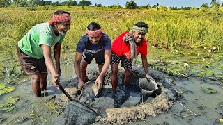 পুরনো দিনের সেই স্মৃতি আবার ও ফিরে আসলোমাঠে লাফা বানিয়ে মাছ ধরা new fishing video [upl. by Lamok]