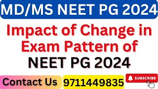 Neet PG 2024 Impact of Change in Exam Pattern of NEET PG 2024 [upl. by Leorsiy496]