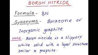 Boron nitride  Inorganic graphite  Borazon [upl. by Concepcion]