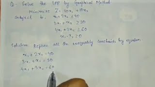 Lec1 Graphical Method In Linear Programming Problem  For Unique Solution  In Hindi [upl. by Demetrius]