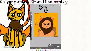 Fan art for my amaru cat and lion tomboy [upl. by Ahsiruam618]