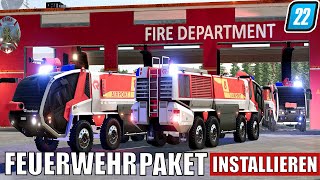 LS22  Das XXL Feuerwehr Paket FLF und Gerätehaus Installieren [upl. by Nigle102]