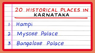 HISTORICAL PLACES OF KARNATAKA  5  FIVE  10  20 HISTORICAL PLACES OF KARNATAKA [upl. by Bevash]