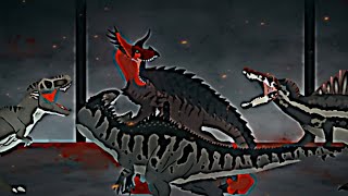 dino trio vs ultimasaurus  dinosaur battle  stick nodes pro animation [upl. by Roldan]