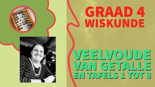 Graad 4 Wiskunde  VEELVOUDE van Getalle en TAFELS 1 tot 8 [upl. by Arel]