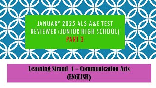 Video 228 ALS Reviewer for January 2025 AampE LS 1 English Part 3 [upl. by Euginom2]