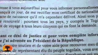 Kofi YAMGNANE demande de laide aux députés Togolais pour rectifier son certificat de nationalité [upl. by Paugh]