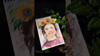 1100 day challenge videos✅ artfeed paintingtechniques timelapse watercolor watercolourportrait [upl. by Elleynad]