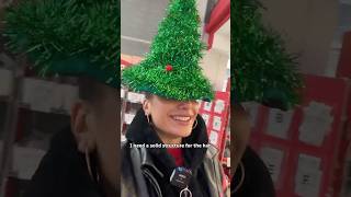 Making a HUGE Christmas Hat 🌲Funny DIY Christmas Holiday FestiveVibes StreetCents [upl. by Alrahs]