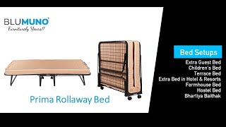 Indias Favourite Folding Bed I Blumuno Prima Rollaway Bed Video I With Wheels and Folding Mattress [upl. by Sherwynd]