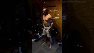 93 kg clean curl… fitness fitnessjourney transformation fitnessaddict trainhard workout gym [upl. by Llebana]