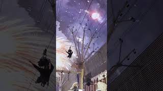 Fremont Street experience SlotZilla Zipline flying ziplining rescue Las Vegas Strip Nevada 2023 [upl. by Othilie]