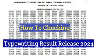 Typewriting Result Released 2024 Typewriting Result PDF Download Direct Link 2024 [upl. by Glinys]