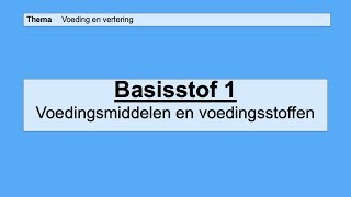 VMBO HAVO 2  Voeding en vertering  Basisstof 1 Voedingsmiddelen en voedingsstoffen [upl. by Aicetel800]