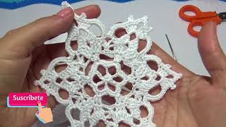 COPO DE NIEVE TEJIDO A CROCHET PASO A PASO [upl. by Wolbrom]