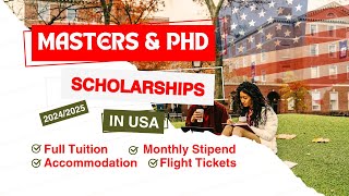 Fully Funded MASTERS amp PhD Scholarships in USA 20242025 [upl. by Nnairb685]