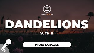 Dandelions  Ruth B Piano Karaoke [upl. by Anelahs]