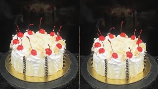 white forest cake design white forest cake decorating ideas saharsa cake chef [upl. by Perr]