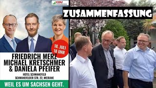 Zusammenfassung Merz amp Kretschmer in Meerane CDU Wahlkampf 18724 [upl. by Domph]