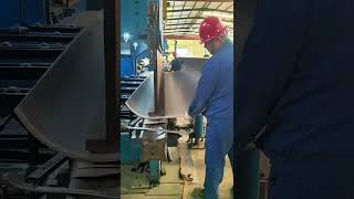 The bending machine bends round steel pipespressbrakemachine bendingmachine pressbraketools cnc [upl. by Llehsim]