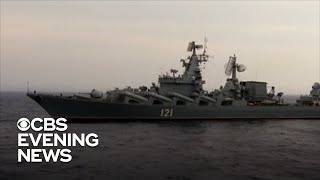 Ukraine claims to have sunk Russias top warship [upl. by Ursal162]