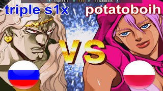 JoJos Bizarre Adventure  triple s1x vs potatoboih FT5 [upl. by Ahsinav]