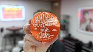 HOW TO USE  Johnnys Chop Shop Wild Cat Hair Clay for a strong matt hold [upl. by Aicilaf]