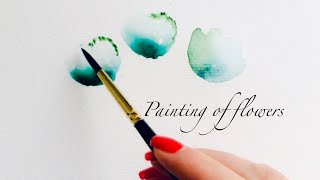 easy drawing of flowers  with watercolor technique [upl. by Gilmer]