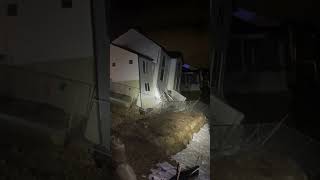 Video captures collapse of two Utah houses as they give way to wet saturated soil [upl. by Nwahsem221]