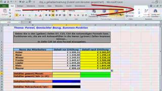 Excel für Einsteiger Formeln kopieren Zellbezüge [upl. by Brianne488]