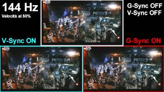 NVIDIA GSync 144 Hz  Metro Last Light  VSync e GSync OFF vs VSync vs GSync  50  TVtech [upl. by Liddy854]