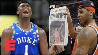 Best college freshman ever Zion Williamson Carmelo Anthony or Kevin Durant  College GameDay [upl. by Loyce]