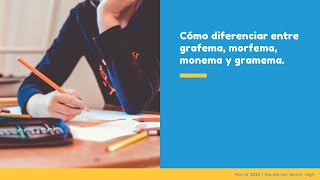 Diferencia entre morfema grafema monema y gramema [upl. by Eanel]