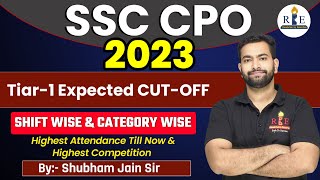 SSC CPO 2023 Tier1 Detailed analysis Expected cutoff shiftwise categorywise and genderwise [upl. by Htinnek]