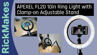 APEXEL FL20 10in Ring Light with Clampon Adjustable Stand [upl. by Nanam]