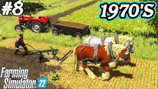 1970S PLOWING WITH HORSES Collecting straw Next calf Throwing away cow dung FS 22 Ep 8 [upl. by Labana]