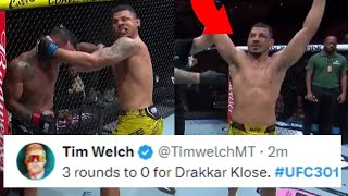 FIGHTERS REACT TO DRAKKAR KLOSE BEATING JOAQUIM SILVA  KLOSE VS SILVA REACTIONS [upl. by Solis37]