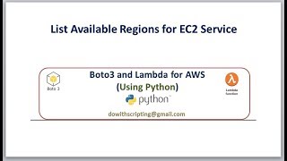 AWS Automation with boto3  Get EC2 Regions with boto3 [upl. by Hsakaa]