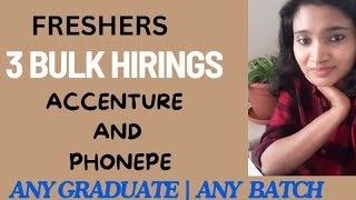 3 Bulk Fresher Hirings Any Graduate Any Batch Salary above 25K Jobs 2024 [upl. by Ettevol]